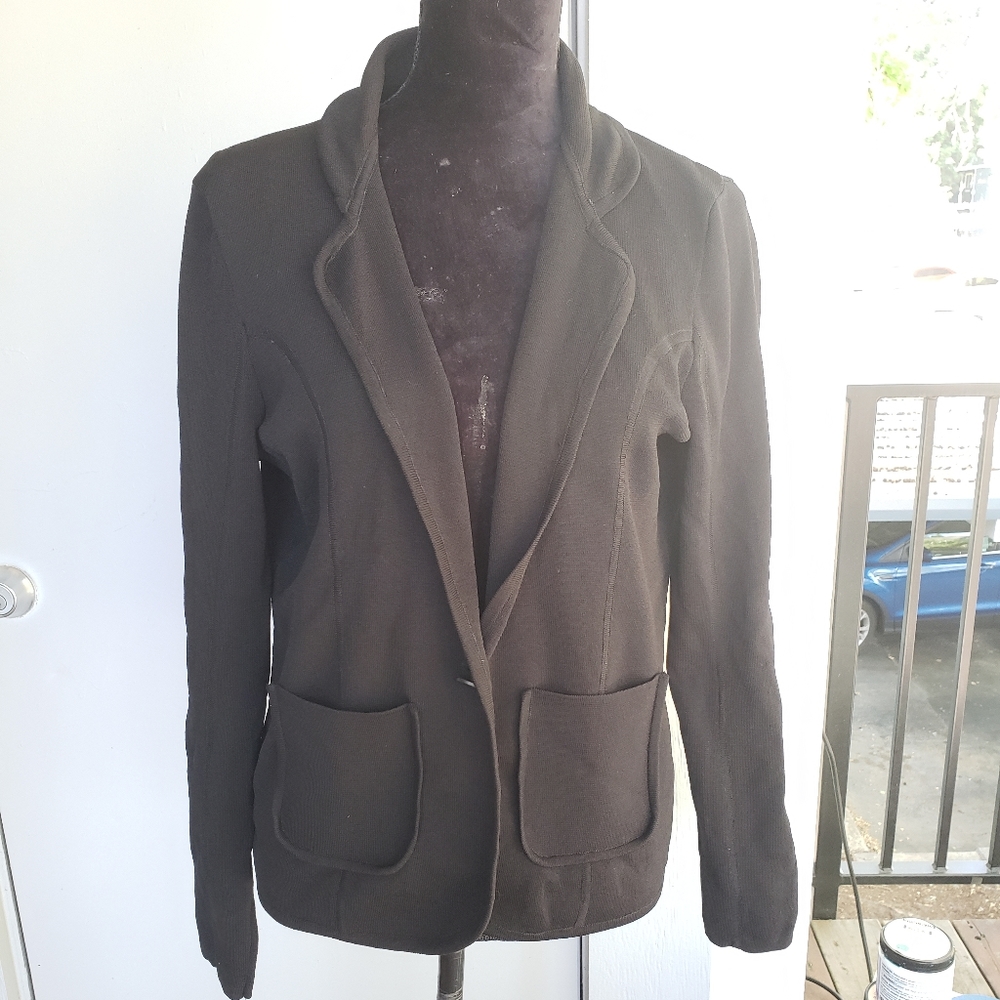 Calvin Klein Contemporary Black Cardigan Sweater Office Blazer